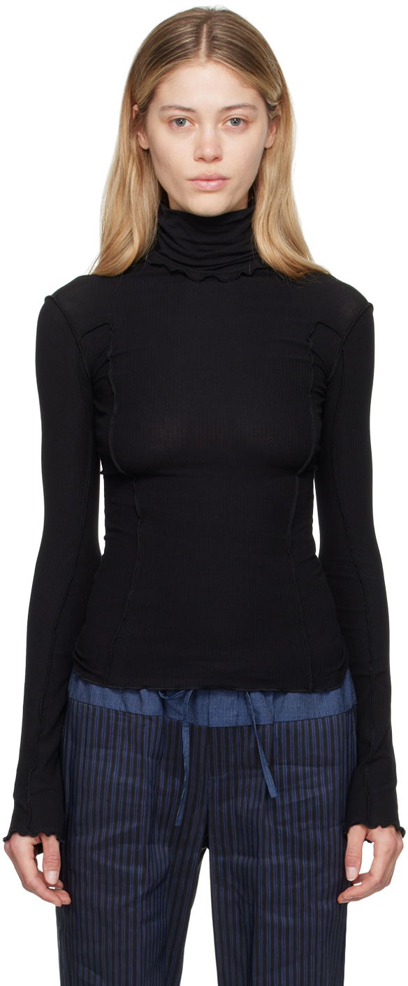 Majica Baserange Turtleneck Long Sleeve Top Črna | TTOMT-RI-000