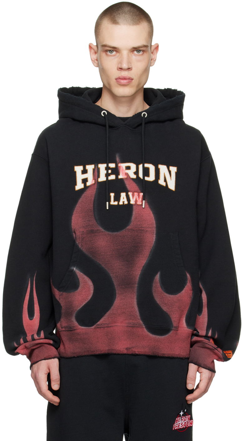 Pulover HERON PRESTON Heron Preston Men's Flames Graphic Hoodie Črna | HMBB024S23JER0061025, 0