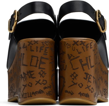 Nega čevljev CHLOÉ Chloé Maxime Wedge Sandals Črna | CHC25U10GLU, 1