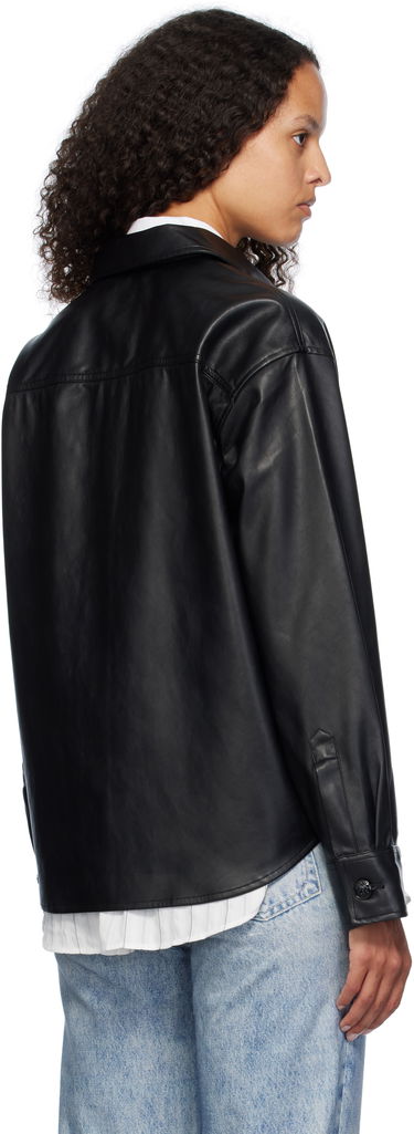 Srajce rag & bone Rag & Bone Camilla Faux-Leather Shirt Črna | WCW24FA001GR01, 2