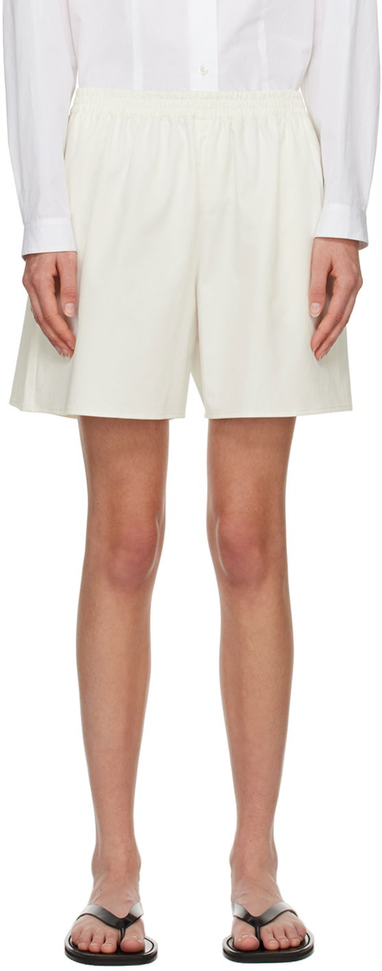 Kratke hlače The Row High-Waisted Tailored Shorts Bela | 7258-W2439