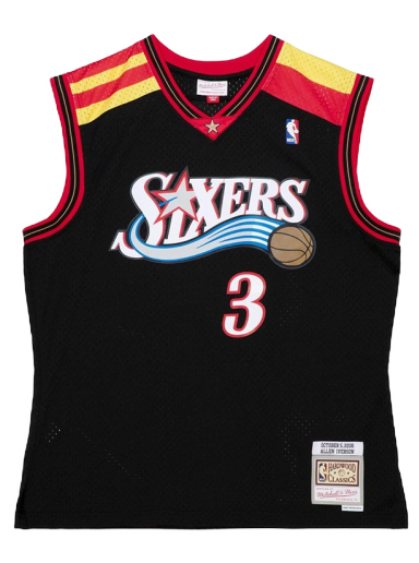 Dres Mitchell & Ness NBA Philadelphia 76ers Allen Iverson Alternate Spain Jersey Črna | SMJY4203-P7606AIVBLCK