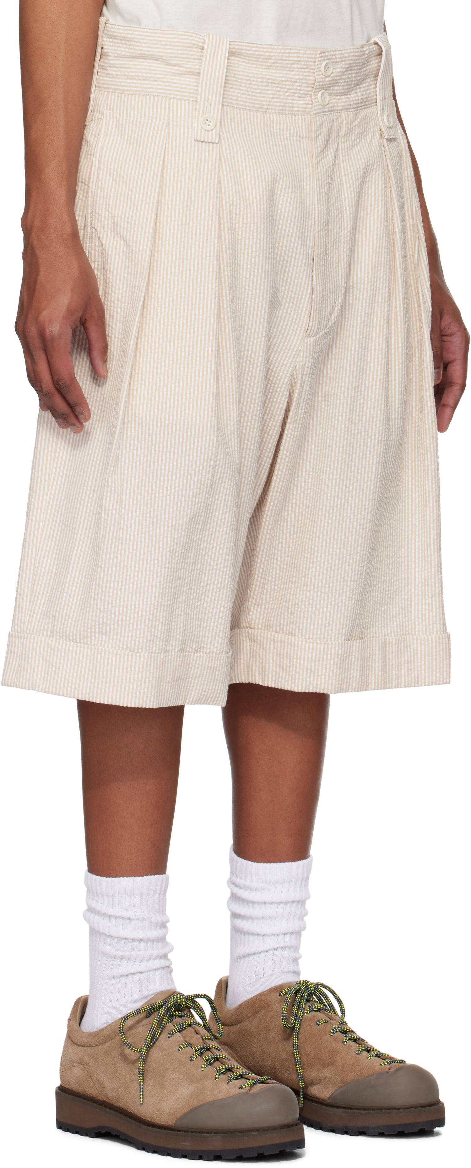 Kratke hlače Engineered Garments Engineered Garments Gurkha Seersucker Shorts Bež | 25S1E005, 1