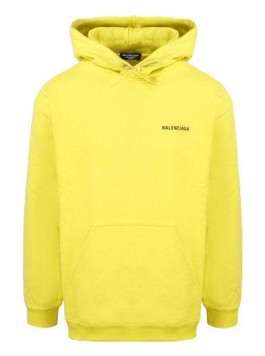 Pulover Balenciaga Logo Print Hoodie Rumena | 600583TIV847440