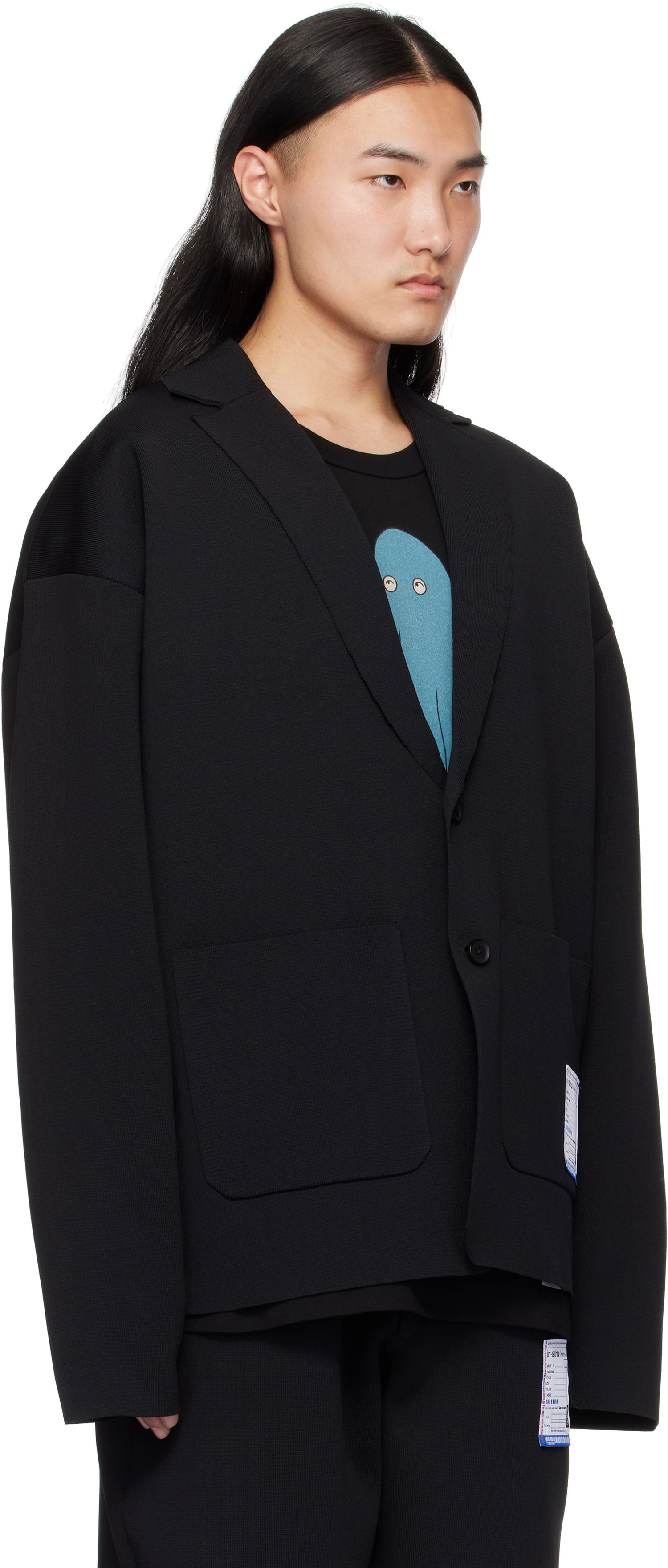 Pleteni pulover Maison MIHARA YASUHIRO MIHARA YASUHIRO Milan Rib Blazer Črna | I13JK024, 1