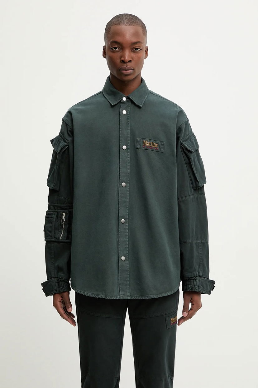 Srajce Martine Rose Martine Rose Utility Relaxed Classic Collar Shirt Zelena | 475WP22414