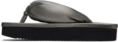 Nega čevljev Rick Owens Rick Owens Hollywood Lambskin Flip-Flops Siva | RP01E7811 LLPM, 2