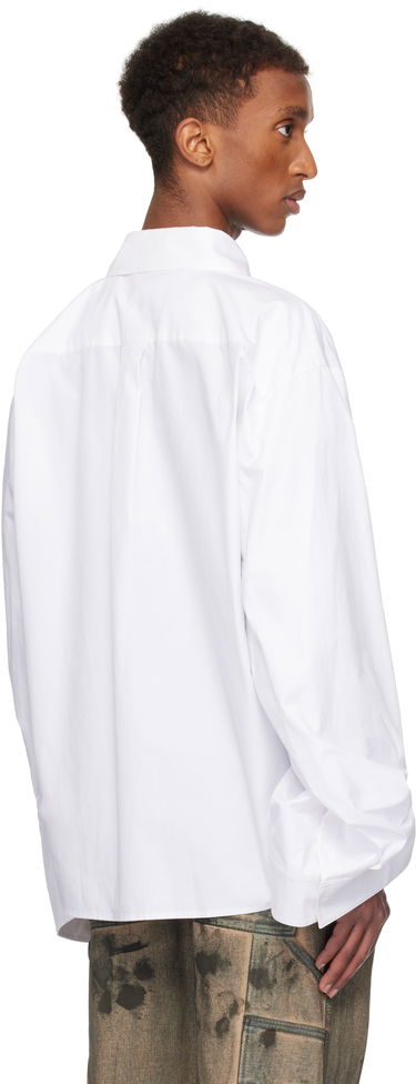 Srajce We11done We11done Twisted Sleeve Button-Up Shirt Bela | WD-SH3-24-110-U-WH, 2