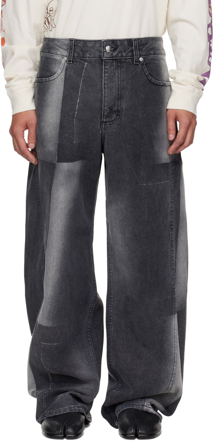Kavbojke Eckhaus Latta Eckhaus Latta Bend Jeans Črna | 1225-EL-PF25-SF