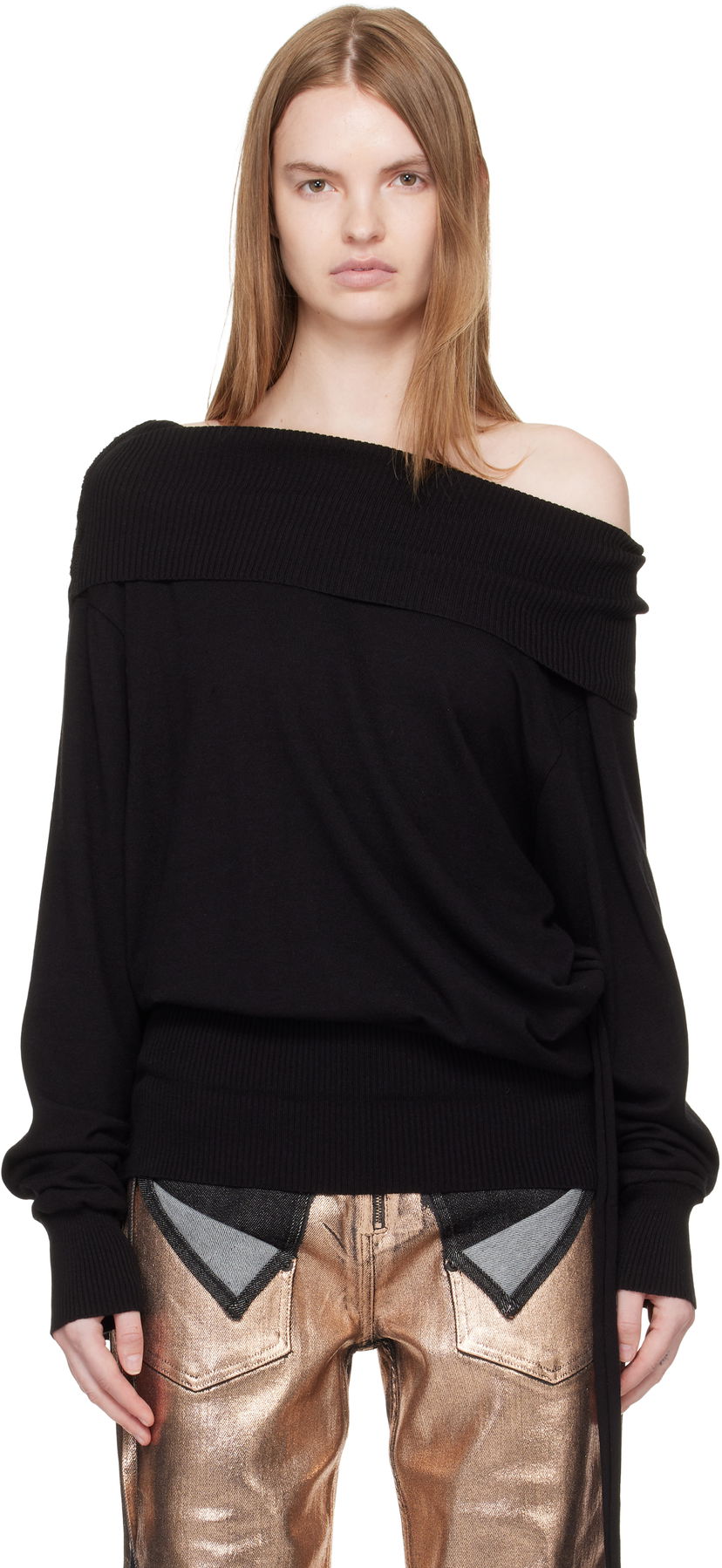 Pleteni pulover Ottolinger Ottolinger Upside Down Knit Sweater Črna | 107-104807-01