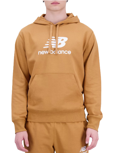 Pulover New Balance Essentials Stacked Logo French Terry Bež | mt31537-tob