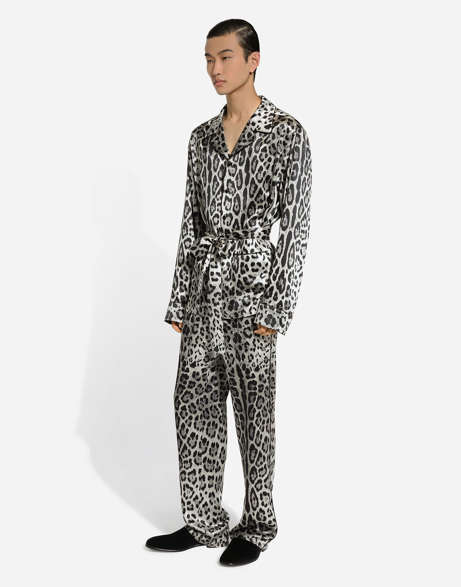 Hlače Dolce & Gabbana Leopard-print Satin Pants Siva | GVRMATIS1WTHI13N, 1
