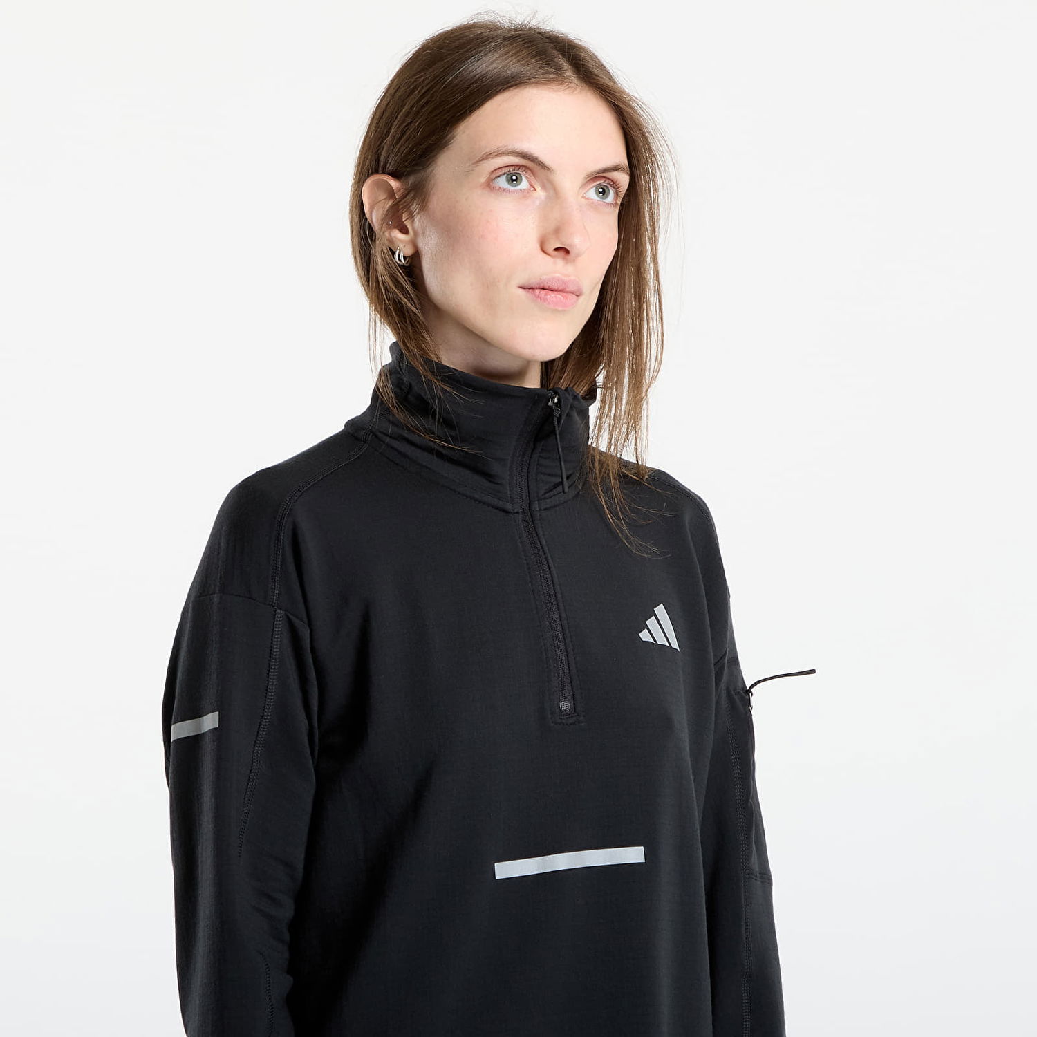 Pulover adidas Performance Adi365 Running Climawarm+ Half-Zip Sweatshirt Črna | JP3842, 1