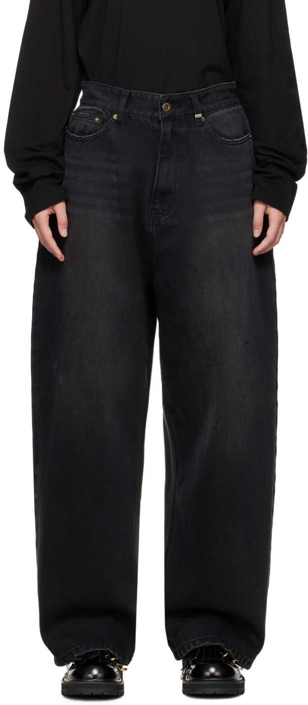 Kavbojke We11done We11done Washed Loose-Fit Jeans Črna | WD-DP2-24-349-W-BK, 0