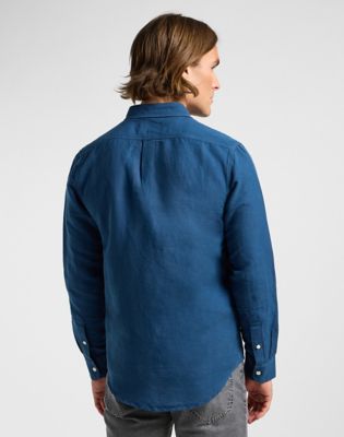 Srajce Lee Patch Linen Shirt Size XXL Modra | 112364107