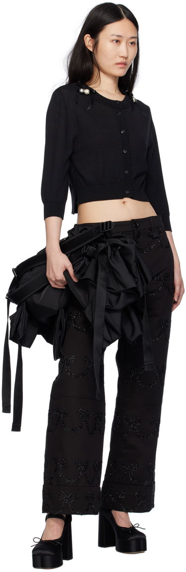 Hlače Simone Rocha Simone Rocha Patterned Wide-Leg Trousers Črna | 4101 1062, 3