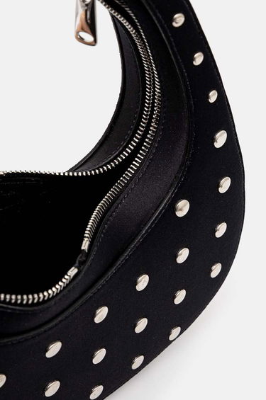 Torba za čez ramo Coperni Studded Swipe Baguette Bag Črna | COPBA60STF9003, 4