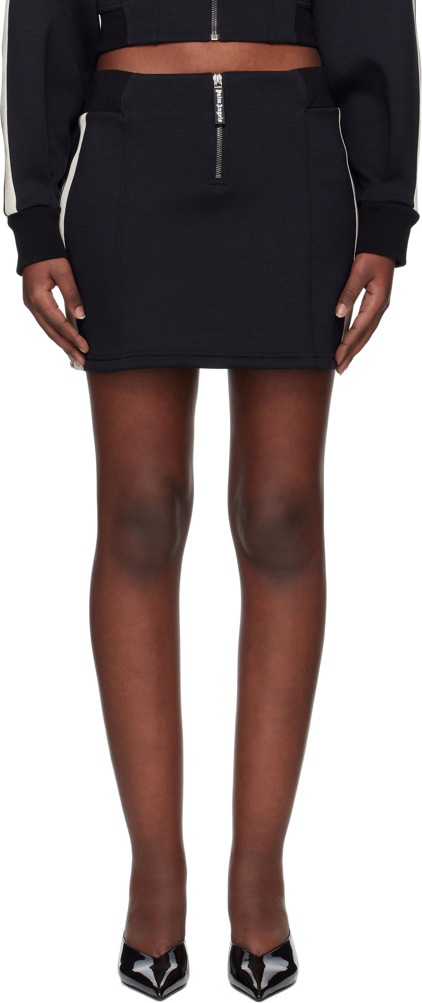 Krila Palm Angels Palm Angels Neoprene Track Miniskirt Črna | PWCC086S25FAB0011003