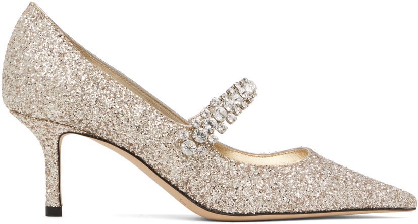 Superge in čevlji Jimmy Choo Jimmy Choo Bing 65 Crystal Embellished Glitter Pumps Kovinski | BING PUMP 65