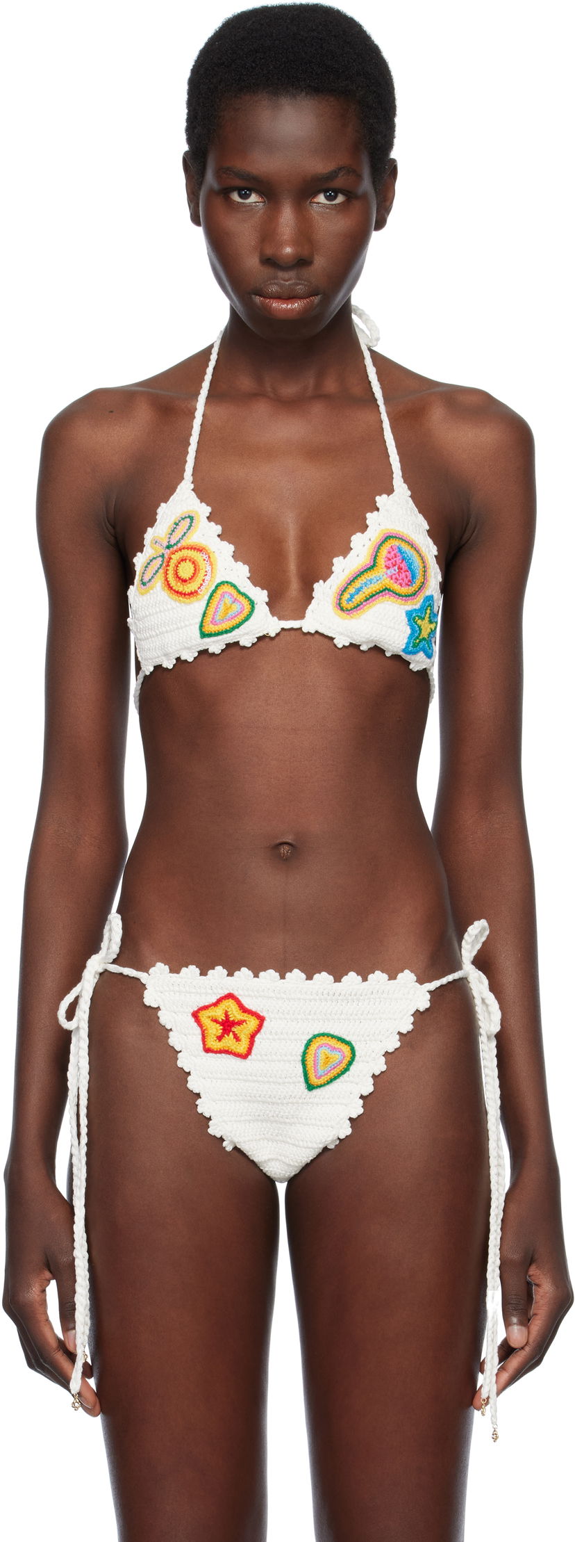 Kopalke Casablanca Casablanca Crochet Bikini Top with Motifs Bela | WS25-KW-942-01