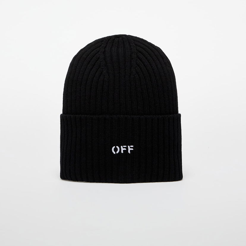 Beanie Off-White Off-White Off Stamp Loose Knit Beanie Črna | OWLC018C99KNI0041001