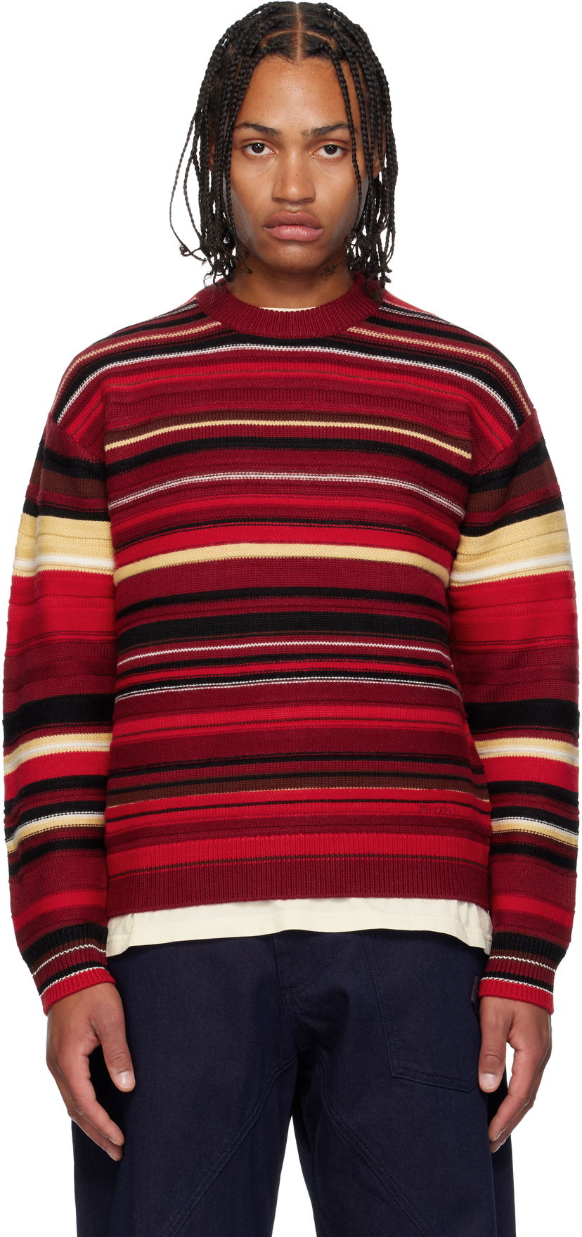 Pleteni pulover JW Anderson JW Anderson Multi Stripe Sweater Večbarvna | KW1432-YN0008