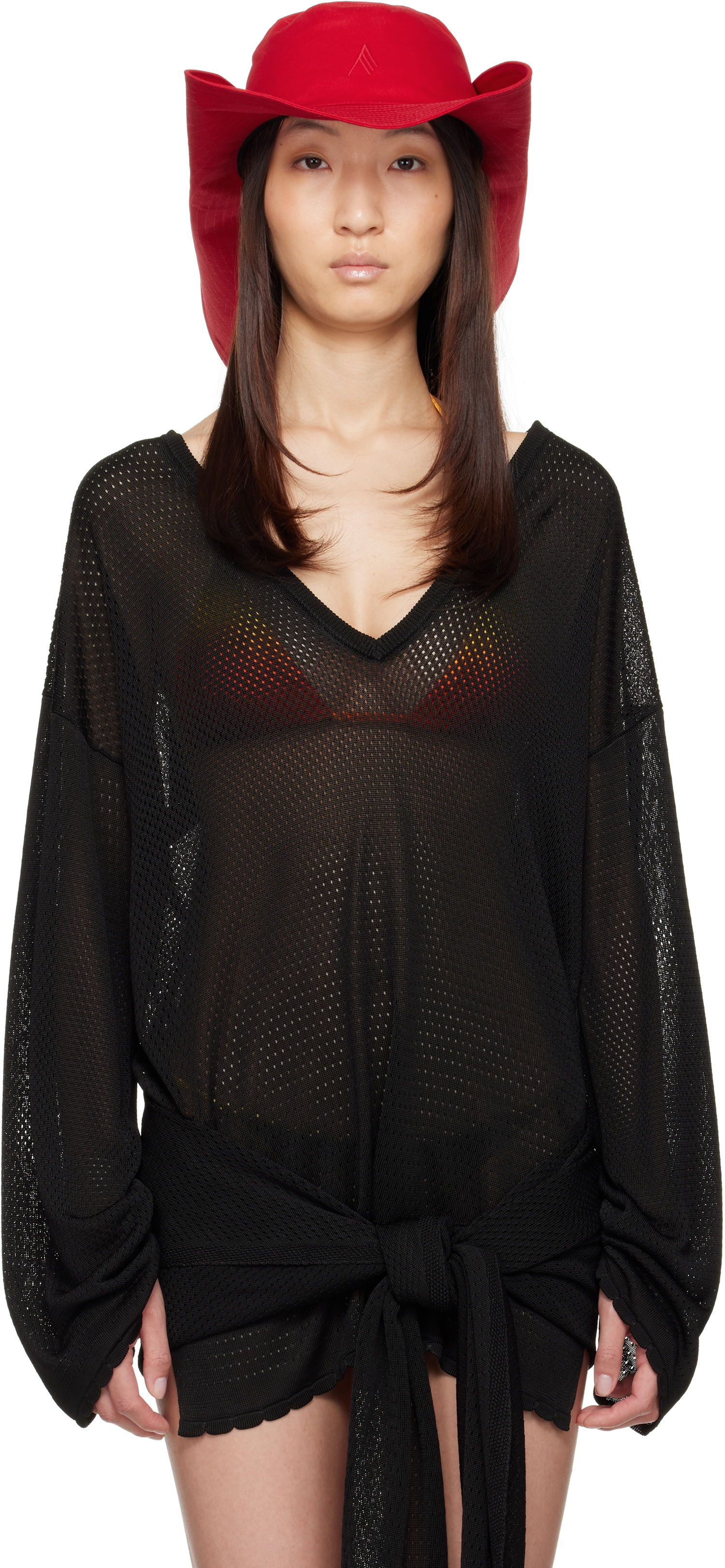 Klobuk The Attico Attico Embroidered Hat Rdeča | 250WAC00038 CCC108MA, 0