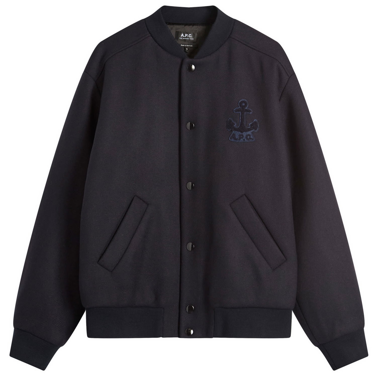 Bomber jakna A.P.C. A.P.C. Micka Varsity Jacket, Size Small Mornarica | WVBDE-M32010-IAK, 0