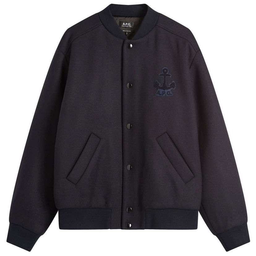 Bomber jakna A.P.C. A.P.C. Micka Varsity Jacket, Size Small Mornarica | WVBDE-M32010-IAK