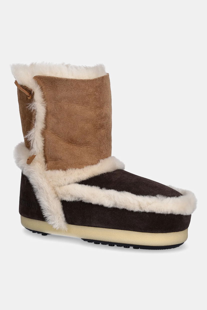 Superge in čevlji Moon Boot Two-Tone Suede Snow Boots with Shearling Trim EVX PATCH Rjava | 80D1470060.MM05