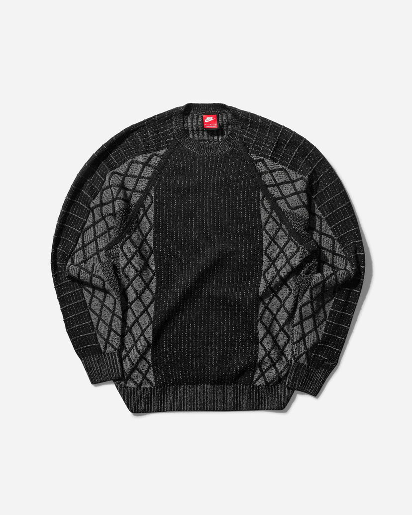 Pleteni pulover Nike Tech Crewneck Sweater Črna | FZ7562-010