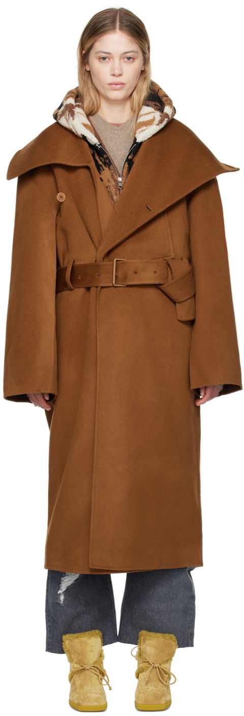 Plašči JW Anderson Brown Wrap Coat Rjava | CO0307-PG1592