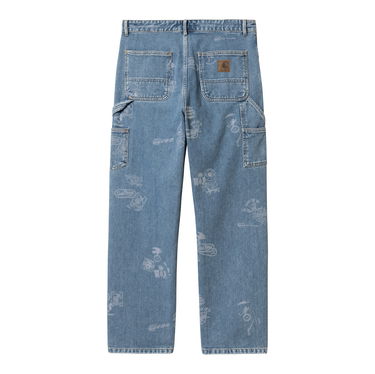 Kavbojke Carhartt WIP Stamp Print Bleached Denim Pants Modra | I033742_9, 4