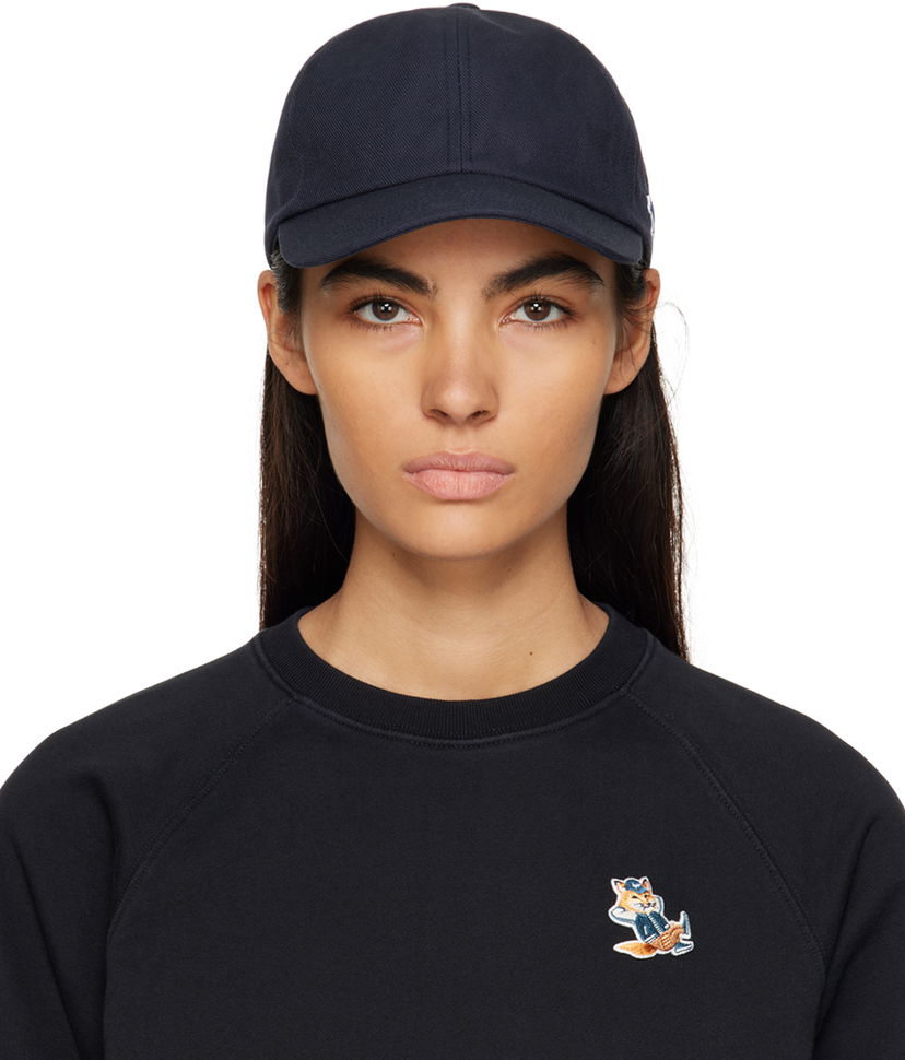 Kapa MAISON KITSUNÉ Tricolor Fox Cap Črna | HU06100WW0007