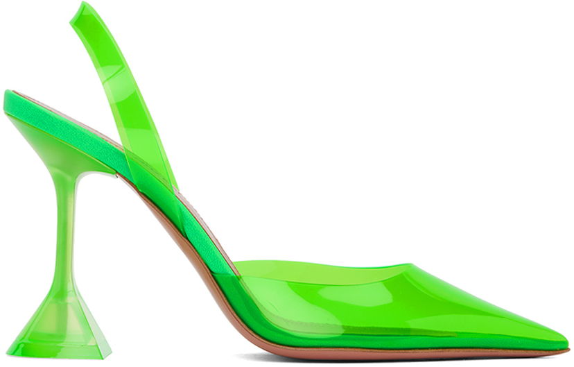 Superge in čevlji Amina Muaddi Sling Back Heels Zelena | HOLLI GLASS SLING CL PVC