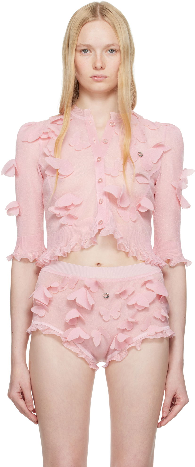 Spodnjice Coperni Coperni Knitted Butterfly Top Roza | COPML142Y3015