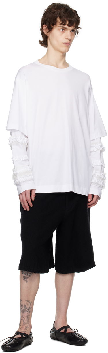 Majica Simone Rocha Simone Rocha Layered Ruffle Frill Long Sleeve T-Shirt Bela | 5326 0553, 3