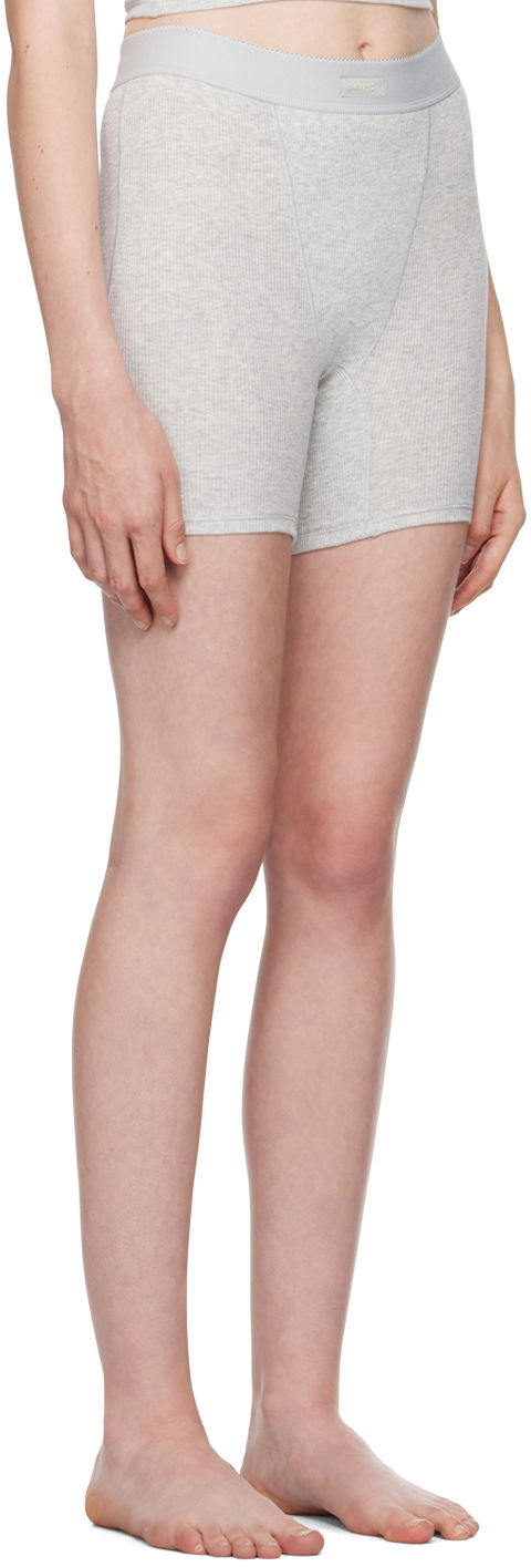 Kratke hlače SKIMS Rib Boxer Boy Shorts Siva | BX-BOX-6248W, 1