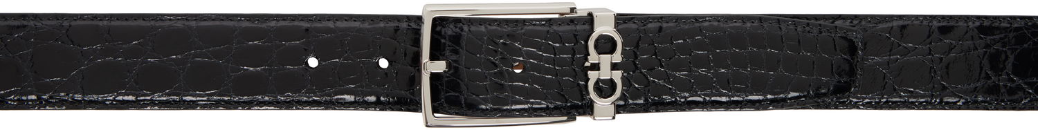 Pasovi FERRAGAMO Adjustable Gancini Belt Črna | 754189, 0