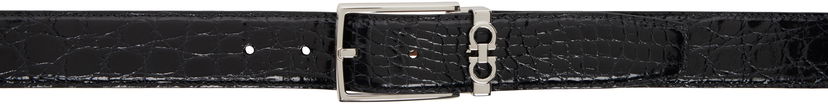 Pasovi FERRAGAMO Adjustable Gancini Belt Črna | 754189