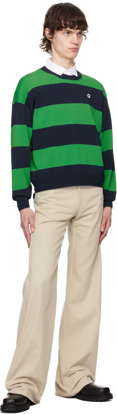 Pleteni pulover Coperni Coperni Striped Crewneck Sweater Zelena | COPML134SY3010MEN, 3