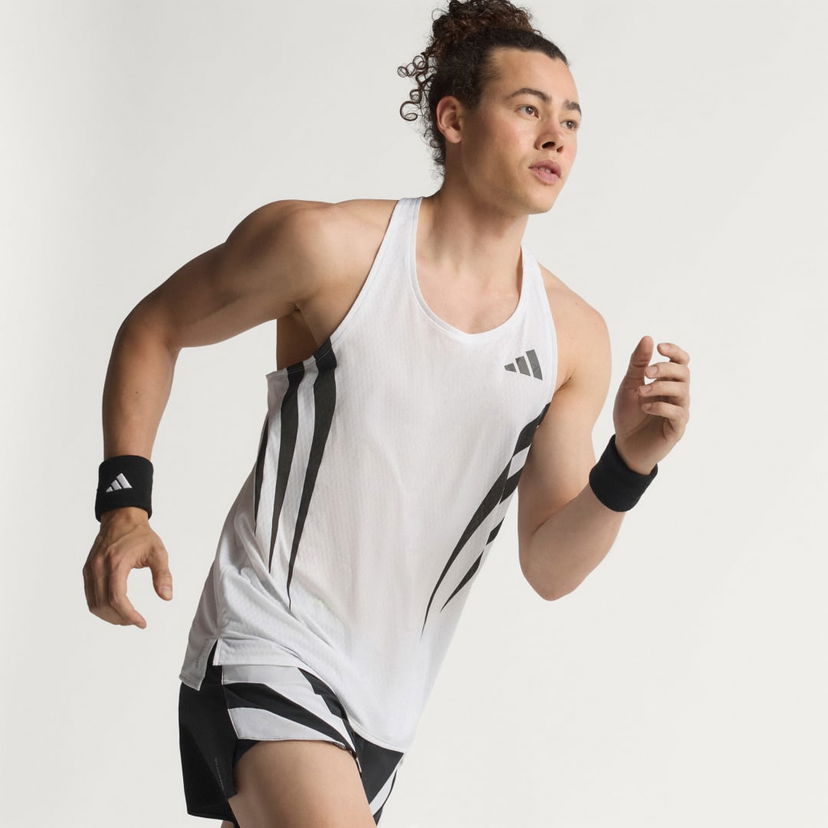 Majica brez rokavov adidas Performance Adizero Archive Running Tank Top Bela | JP1489