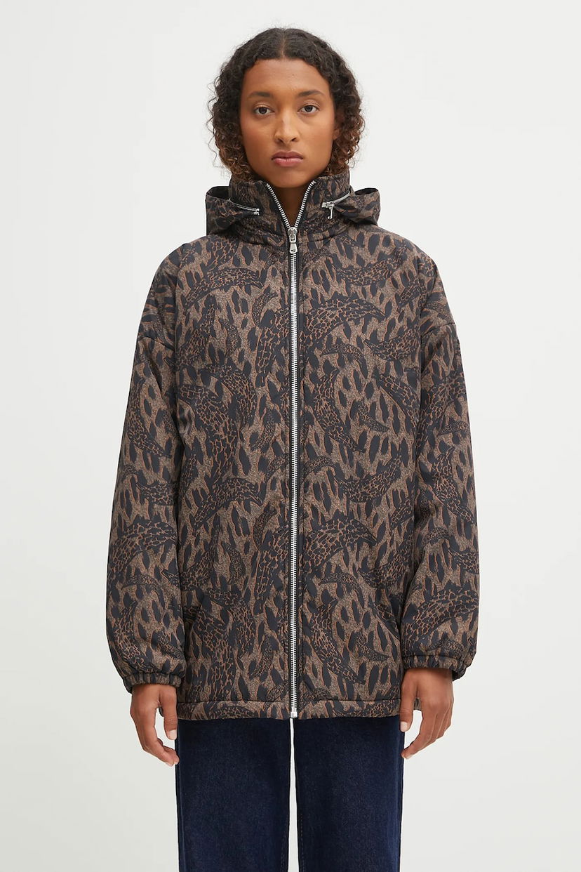 Jakna Fiorucci Fiorucci Banimalier Print Zip-Up Hooded Jacket Rjava | W02FPOJA440NY01BR01