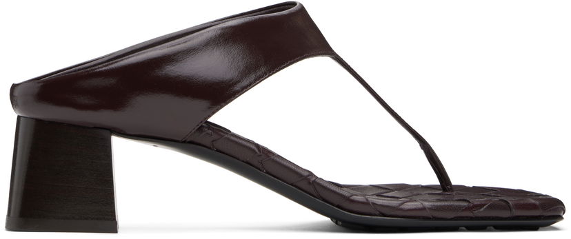 Nega čevljev Bottega Veneta Bottega Veneta Marella Thong Heeled Sandals Bordo | 807023 V3H90