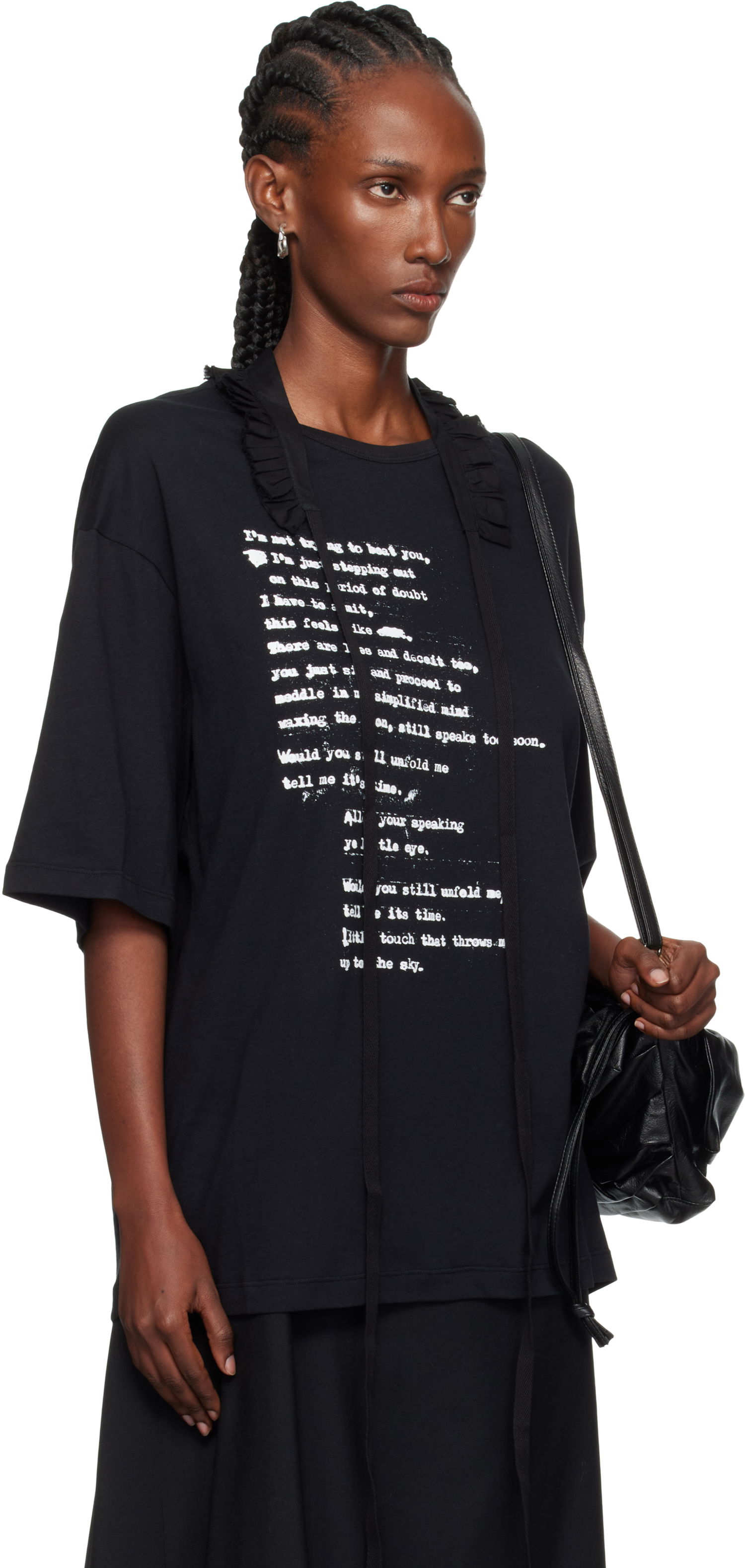 Majica Ann Demeulemeester Ann Demeulemeester Danvald High Comfort Graphic T-Shirt Črna | 2520-W-JTS06-54-C-FA206-099, 1
