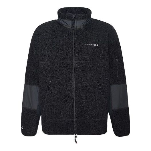 Pleteni pulover Converse Splicing Stand Collar Jacket Črna | 10018039-A01