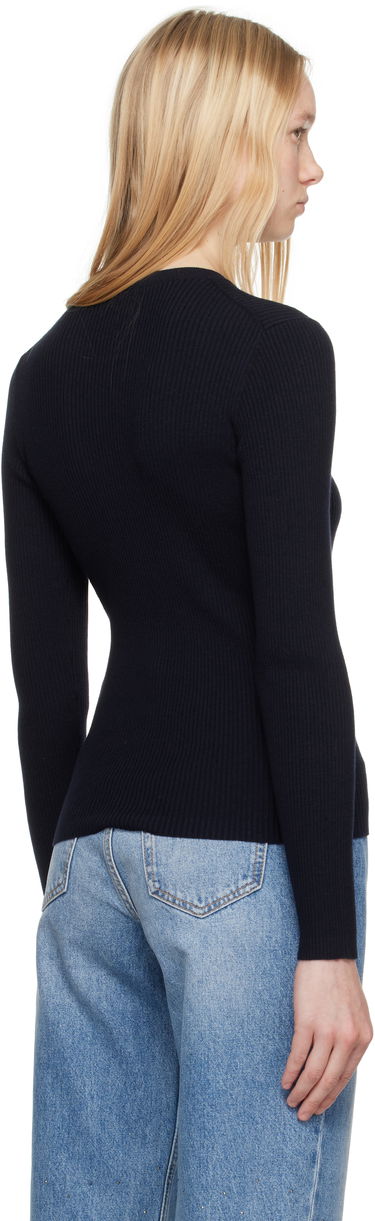 Pleteni pulover MAISON KITSUNÉ Maison Kitsuné Baby Fox Patch Fine Ribbed Sweater Črna | OW00801KT1091, 2