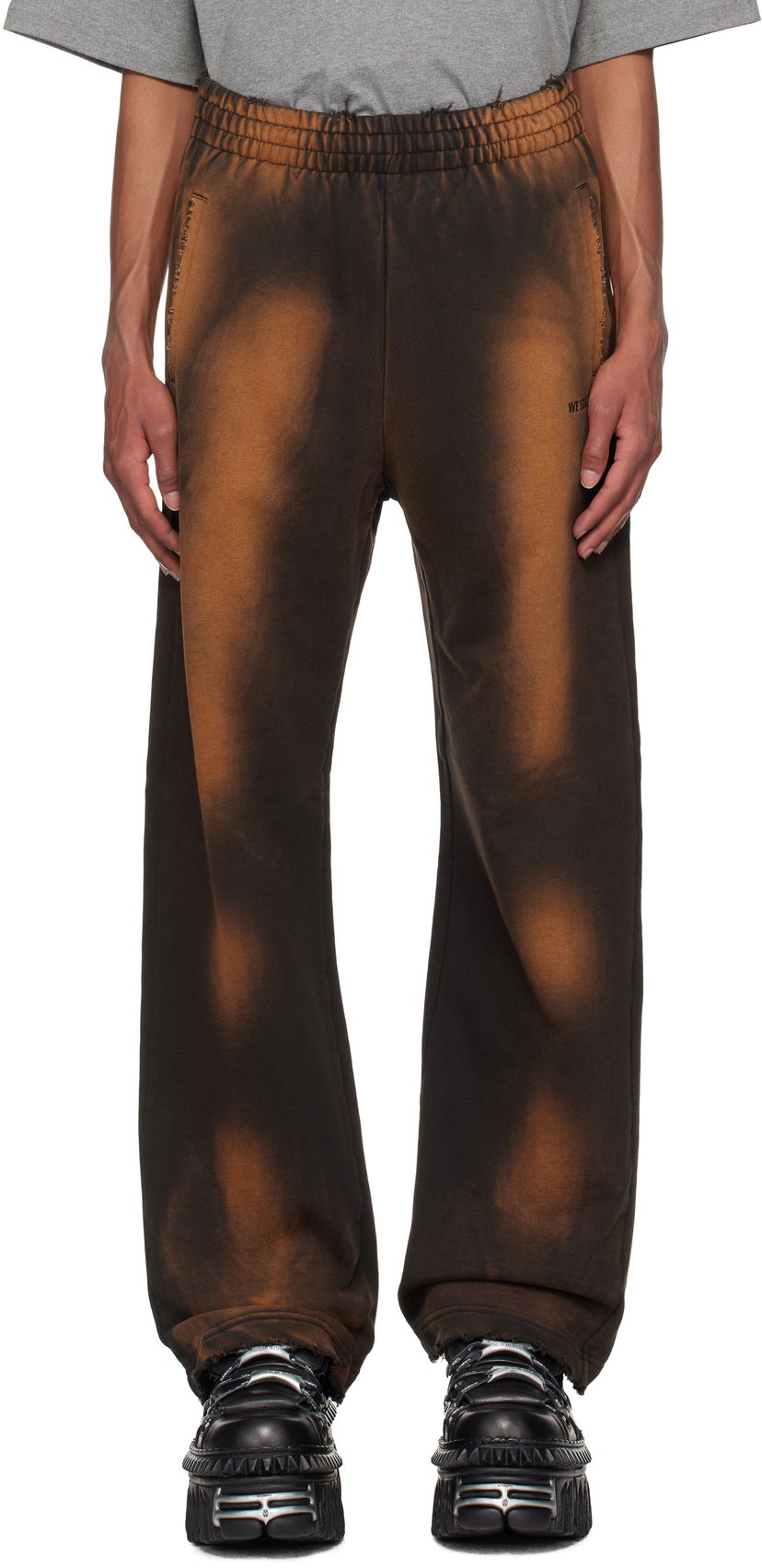 Trenirka We11done Washed Logo Sweatpants Rjava | WD-TA3-24-701-U-BK