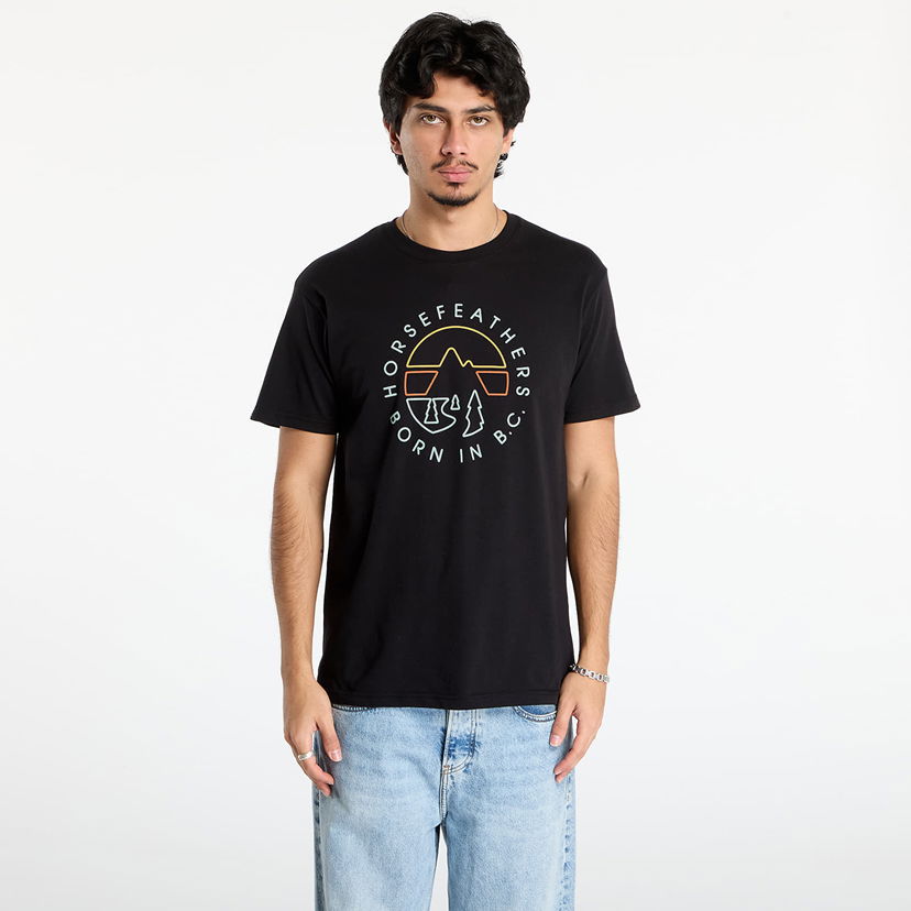 Majica Horsefeathers Line Circle T-Shirt Črna | SM1392B