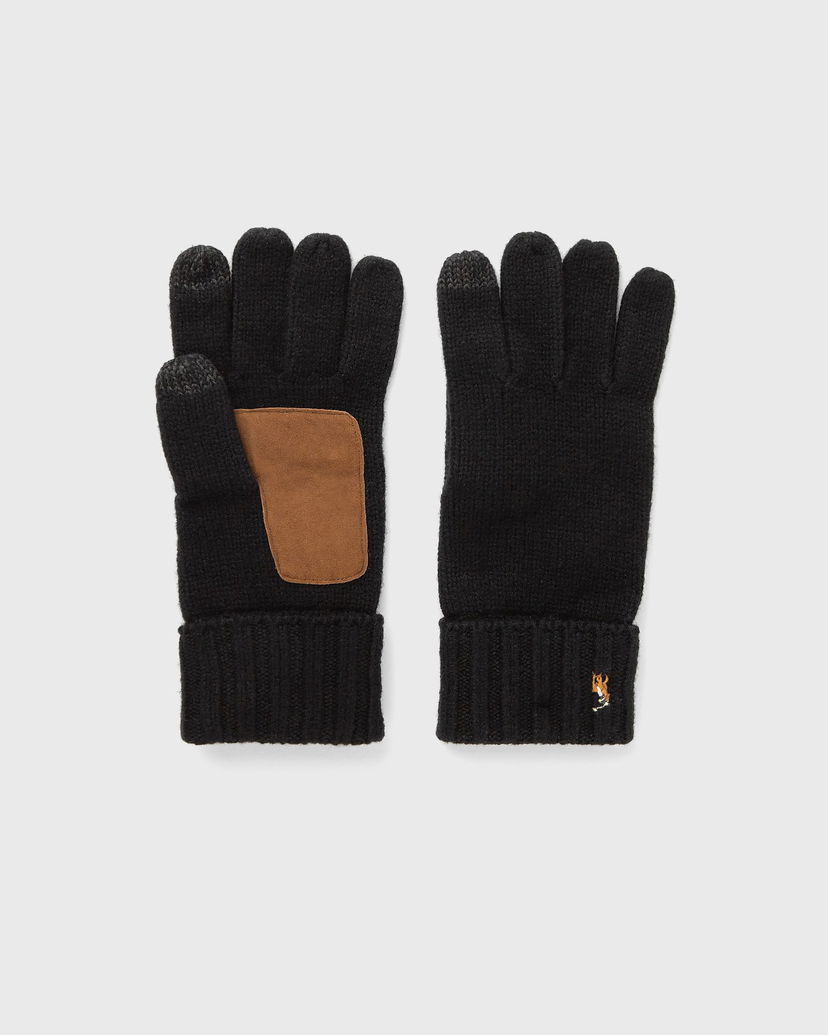 Rokavice Polo by Ralph Lauren Knitted Gloves with Touchscreen Tips and Palm Patch Črna | 449959338001
